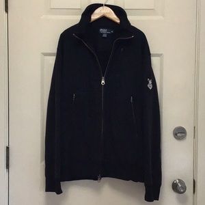 Ralph Lauren POLO, full zip Black Jacket w/ hidden hood.